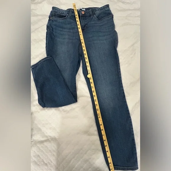 LC Lauren Conrad Skinny Jeans Womens Size 12 Blue Stretch Denim Mid Rise - Picture 2 of 5